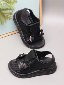 Infant Buckle Detail Casual Comfortable Sandals - Black - View 5
