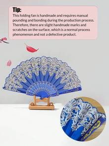 Classic Retro Women Handheld Tasseled Folding Fan, Suitable For Keeping Cool In Summer And Decorating For Parties, Dances, Weddings, Can Also Be Given As Holiday Gifts - Multicolor - View 7