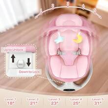 Baby Swings, Bluetooth Baby Swing With 5-Speed Motion & Comfort Design, Portable Infant Swing With Remote Control (Pink) - Pink - View 2