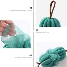 1个可拉伸柔软的沐浴泡沫球，沐浴和背部搓澡泡沫网