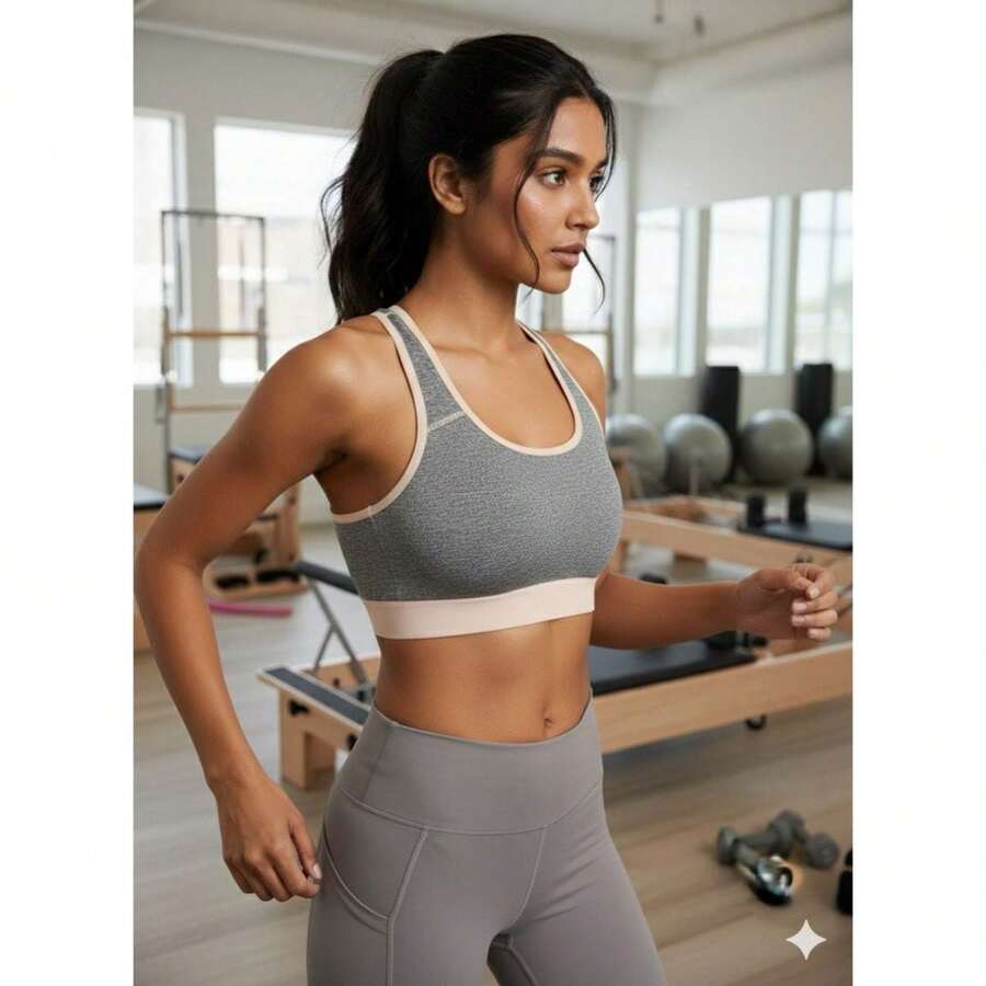 Top Gym Swimmer Suplex Open Back With Padded Fitness TOP438 - Màu Hồng baby - Xem 1