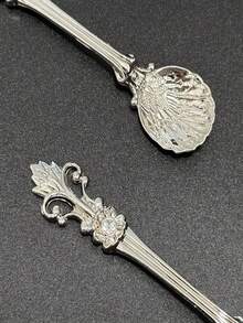 1/5/10件装复古皇冠图案合金小勺，咖啡/冰淇淋勺 - 彩色 - 查看 2