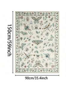 1 Stück super weicher Schlafzimmerteppich, beige Insekten bedruckter waschbarer dekorativer Teppich für Wohnzimmer, Esszimmer rutschfeste dünne Matte, fleckresistenter moderner großer Teppich, geeignet für Flur, Küche, Waschraum, Bad, Dorm, Sofa, Schlafzimmer, Wohnzimmer, Waschtisch, Stuhl, Dorm Teppich, Modischer Teppich, Raumdekoration, Valentinstag Geschenk, Heimdekoration, Schlafzimmerdekoration