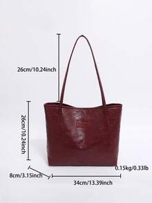 Large Capacity Women's Fashion Multifunctional Shoulder Bag, New Canvas Handbag, Stylish Design, Suitable For School, Commuting And Shopping (Pendant Not Included) - Burgundy - View 10