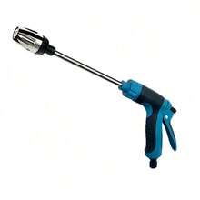 1套多用途升级加厚杆高压洗车水枪，塑料枪身镀铜喷嘴，花园浇水喷枪，强力洗车清洁工具