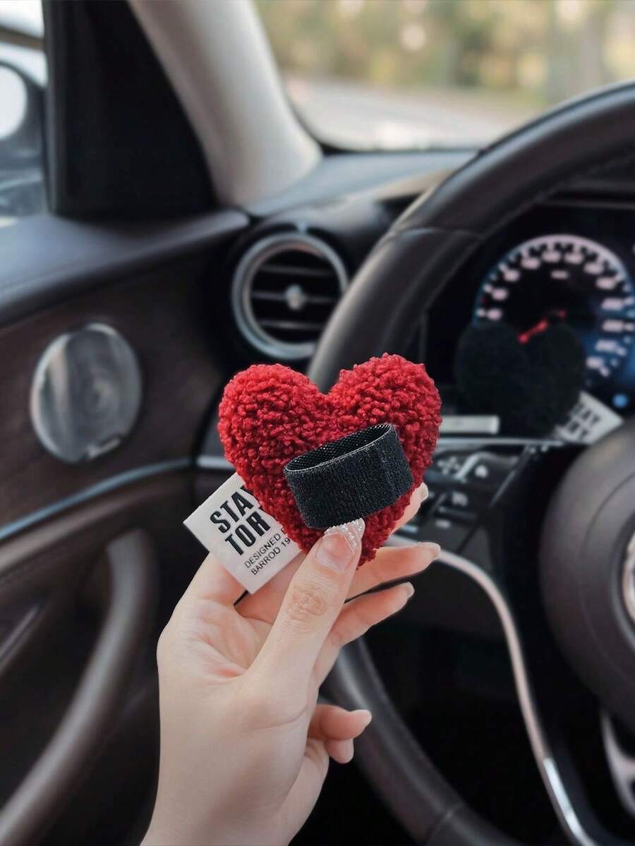 Plush Love Shield Decorative Steering Wheel Gear Handle Central Control Screen Wiper Turn Light Car Interior Decoration Ornaments