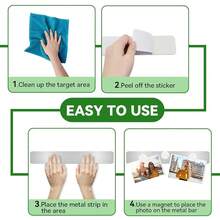 ZDZBLX Magnetic Board 5Pcs, Magnet Bulletin Board Frameless Stainless Steel Iron Board Strips, Adhesive BacFKing Metal Magnet Boards,Memo Strip For Wall Schoolsss Office Home Use,Includes 10 White Magnets,5pcsBigIronstrip-10PCS2CMWhitemagnet - 5 miếng sắt lớn - 10 miếng nam châm trắng 2cm - Xem 4