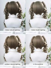 alicegarden 1 顶合成耐热卷发长假发，带刘海，28 英寸长，编织自然逼真，适合日常佩戴（不含配件） - 深灰色 - 查看 9