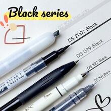 5pcs Retro Green Neutral Pens, Includes 5 Different Models, Suitable For Drawing, Writing, Engineering Drafting, Doodling, Office And School Supplies - 5 Retro Blue - View 2