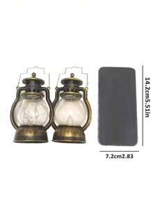 مصباح ليد ميني رجعي، شمعة إلكترونية فرنسية جديدة للأعياد، مصباح يدوي على شكل مصباح زيت لإضاءة الأجواء الاحتفالية، إضاءة ناعمة على طاولة الجانب، بحجم راحة اليد والهاتف، هدية عيد ميلاد مميزة للأصدقاء