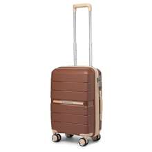 Lightweight PP Hard Shell Suitcase Luggage 20in Cabin Carry On 24in Medium Check In 28in Large Check In 3 Piece Set Spinner Wheels TSA Lock Travel - Brown - View 13