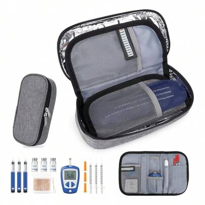 Bolsa Térmica Para Aramzenamento Insulina Refrigerado Medicamento Viagem Portátil C/ Bolsa Gel Isolante