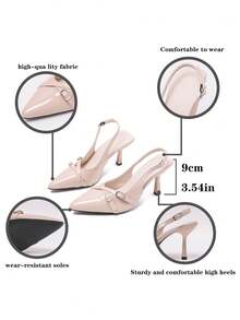 Giày sandal đế xuồng mũi nhọn cho nữ - Màu Khaki - Xem 8