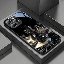 Funda de Teléfono de Vidrio Templado con Patrón de Ajedrez de Metal Texturizado Plateado Negra para iPhone 16/16Plus/16Pro/16ProMax/15/15Plus/15Pro/15ProMax/14/14Plus/14Pro/14ProMax/13/13Pro/13ProMax/13Mini/12/12Pro/12ProMax/12mini/11/11Pro Max/x/xs/xr/xsmax/7/8 Simple Elegante de Alto Valor para Hombres y Chicas de Negocios Divertida y Original a Prueba de Golpes - Colores mixtos - Ver 4