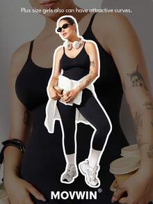 Plus Size Woman Activewear Yoga Clothes Seamless Gym Sports High Support Moisture Wicking Workouts Breathable Outdoor Jumpsuit Rompers Bodysuit Sportwear