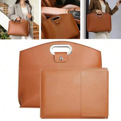 Laptop Bag For Women, Waterproof Leather 14-16In For Laptops And IPad Cases, Work Tote Bag Briefcase For Women