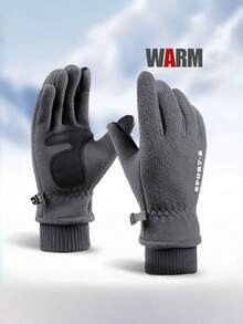 Winter Skiing Gloves, Fleece Material With Thickened Padding, Outdoor Thermal Cycling Gloves, Suitable For Both Men And Women, Touchscreen Compatible, Christmas Gift For Friends - Multicolor - View 10