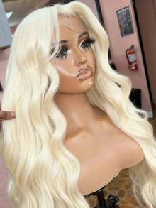 Platinum Blonde Wig Human Hair 250 Density White Colored Body Wave Lace Front Wigs Human Hair 13x4 HD Natural Wavy Glueless Wigs Human Hair Pre Plucked With Baby Hair Brazilian Virgin Wig Human Hair Ready To Wear - SWhite - 查看 3
