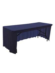 1pc White Spandex Tablecloth 4ft/5ft/6ft/8ft/10ft, 3-Sided Stretch Table Cover For Trade Show, Wedding, Birthday Party, Home Decor, Cake Table, Holiday Decoration - Multicolor - View 37