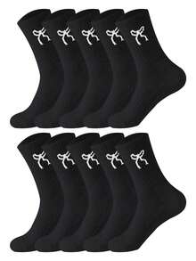 Bow Pattern Socks For Women White Black Running Hiking Dress Female Male School Work Hiking Funny On Dress Sock Winter Sock Four Season Valentine's Day - Multicolor - View 9
