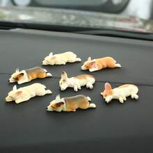 16 piezas Figuras decorativas 3D con forma de gato de dibujos animados, adornos creativos para el interior del automóvil, accesorios para el tablero, regalos de pareja, con pegatinas adhesivas