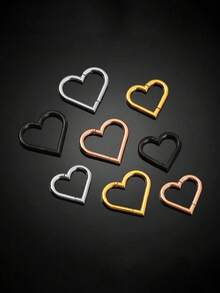 16G Daith Piercing Earrings Jewelry Heart Clicker Cartilage Tragus For Women And Girls - Heart-shaped Cartilage Earrings - View 2