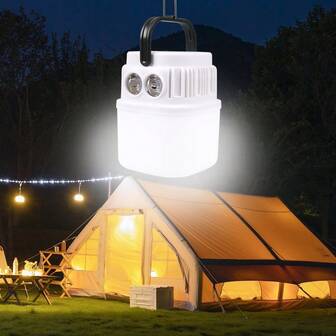 Solar Camping Lantern, Long Lasting Outdoor Portable Lighting For Camping, Stalls, Home Use, Rechargeable Emergency Tent Light