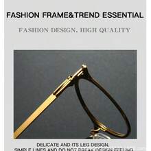 New Fashionable Men's Oval Spring Leg Small Frame Retro Metallic Glasses, Unisex Blue Light Blocking Clear Lens - Multicolor - View 2