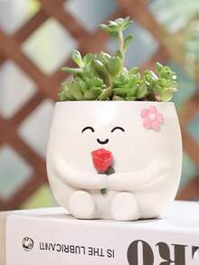 笑脸花盆，可爱树脂玫瑰花盆，适合室内植物，趣味花盆底部带排水孔，是家居装饰、卧室、办公室和学生使用的理想之选，也可用于收纳、婚礼装饰、珠宝整理、派对装饰，是馈赠佳品。 - 彩色 - 查看 13