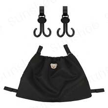 Stroller Bag Large Capacity Organizer With Stroller Hook - Reusable Washable Mummy Bag With Black Bear Pattern, Holds Mobile Phone, Wallet & Milk Bottles For Home & Travel - Multicolor - View 12