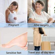 +MD 4 & 6 Pairs Bamboo Diabetic Crew Socks, Non-Binding Loose Fit For Women & Men, Soft Cushioned Sole Moisture Wicking - 4雙白色靠墊 - 查看 10