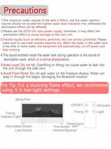 ViSSKO Difusor de aromas para lareira [Chama 3D + Controle Remoto Infravermelho] | Design retangular, 7 cores de iluminação fixas, reservatório de óleo essencial de 150ml, entrada 5V/2A (potência ≤10W), temporizador de desligamento automático, ideal para decoração de casa, mesa de escritório e estúdio de ioga.