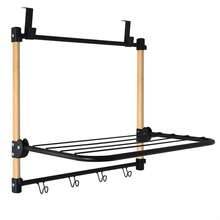 ZYLX SHOPPING – Tendedero de Puerta de Metal y Bambú | 2 Tamaños (40 cm y 95 cm) | Estante Colgante con Baldas y Ganchos - 1 nivel - Ver 9