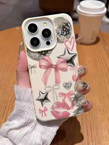 1pc Unique Astronaut & Red Lip Pattern Full Coverage TPU Shockproof Phone Case, Compatible With Apple 16, 15, 14, 13, 12, 11 Pro Max, Series - 款式3(1pc) - 查看 8