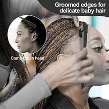 3 Pcs Slick Back Hair Brush, Rat Tail Comb, Edge | Bristle Brush, Hair , Edge Control And Smoothing Baby Hair & Flyaways,Hair Tools,Hair Items,Travel Essential,Travel,Barber,Hairstylist,Barber Accessories,Valentine's Day,Hair Supplies,Hair Stylist,Barbershop,Salon,Vacation Essentials,Hair Products,Barbershop,Valentine's Gift,Travel Essentials For Women,Hair Stylist Tools - Black - View 6