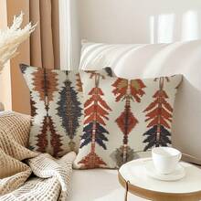 4Pcs Fashionable Bohemian Single-Side Print Throw Pillow Covers - 17.7*17.7 Inches, A Vibrant Art Abstract Geometric Cushion Cover For Farmhouse Decoration, Perfect For Terraces, Sofas, Outdoor Use, Polyester Fiber With Zipper, No Pillow Core Included - Multicolor - View 4