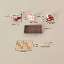 Miniature Coffee Cup, Spoon, And Tray Model Accessories For Dollhouse Decor - Multicolor - View 8