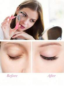 12件套专业睫毛夹套装 - 包含睫毛夹和各种替换配件，快速打造卷翘迷人的睫毛，便携轻巧，适合居家、旅行和商业用途，男女皆宜，提供完整的睫毛造型解决方案，适合分发、赠送女性、家居装饰、梳妆台、卧室等场合，价格实惠，是情人节礼物、赠品、旅行必备佳品。 - 粉色 - 查看 10