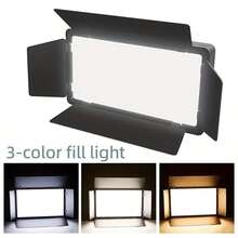 Luz cuadrada LED portátil con clip, ajustable a 3 temperaturas de color RGB, adecuada para teléfono inteligente o computadora, ideal para estudio fotográfico y transmisión en vivo