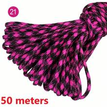10/100m/Pack Neon Camouflage Multi-Color 7-Strand Core Paracord For Tent, Camping, Emergency, Outdoor Use. Versatile Utility Rope For Leash, Lanyard, Bracelet, Clothes Line - 50 Meters - View 39