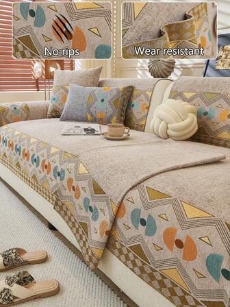 1 pieza Funda de cojín para sofá para todas las estaciones, protector de asiento de sofá minimalista moderno antideslizante, funda de sofá a prueba de polvo y lavable, color caqui fresco y suave, resistente al color, apto para mascotas, se ajusta a sofás en forma de L y de 1/2/3/4 plazas