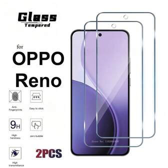 2pcs HD Tempered Glass For OPPO Reno14 Pro Reno14 Reno13 Pro Reno13 F 4G Reno13 F Reno13 Reno12 Pro Reno12 F Reno12 - Anti-Scratch 9H Hardness HD Clear Full Coverage Protective Film