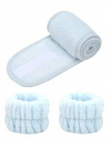 3pcs/Set Headband & Wristbands, Suitable For Face Washing, Cleansing, Makeup Application, Makeup Removal, Travel, Fits All Skin Types - Multicolor - View 15