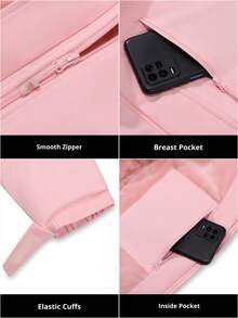 CAMEL CROWN Women's Waterproof Ski Jacket, Fleece Lined, Warm, Winter, Hooded, Windproof Ski Jacket - Baby Pink - View 6