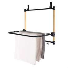 ZYLX SHOPPING – Tendedero de Puerta de Metal y Bambú | 2 Tamaños (40 cm y 95 cm) | Estante Colgante con Baldas y Ganchos - 1 nivel - Ver 6