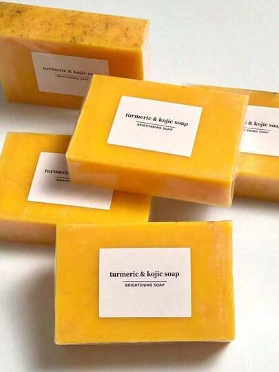 Turmeric Lemon Kojic Soap 100g, Suitable Face, Body And Hand Wash, Rich Foam Deeply Cleanses And Smoothens Skin, Handmade With Essential Oil
