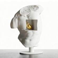 ORIZZONTE Modern Sculpture With Suspended Heart – Contemporary Artistic Decoration – Unique Gift Idea – 100% Made In Italy, Shipping From Italy - 金心 - 查看 5