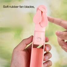 OBOVAY Mini Foldable Eyelash Fan, 3 Wind Speed Adjustable, 800mAh Long Lasting, Makeup Tool, Random Color, Christmas Gift For Women