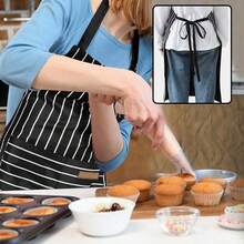 Apron Home Kitchen CooFKing BaFKing Gardening For Women Men,DaBlack/BrownStripesApron - 黑色/棕色條紋圍裙 - 查看 6