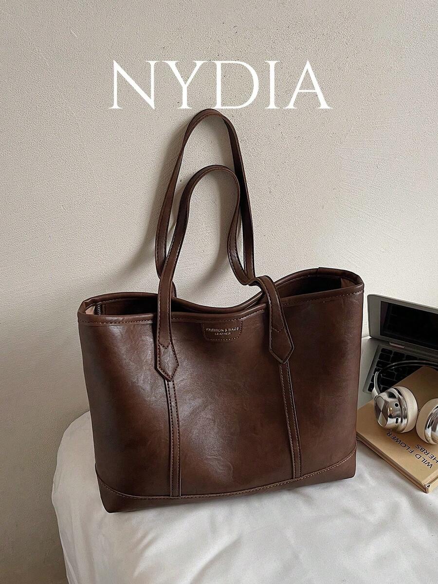 1-Piece, Large-Capacity Suede PU Bottom Large Bag, Simple, Casual, Fashionable And Popular, One-Shoulder Tote Bag For Women, Wine Red Hot-Selling Model, Suitable For Dating, Partying, Class, Commuting And Daily Use, New Hot-Selling One-Shoulder Tote Bag For Women In Autumn And Winter